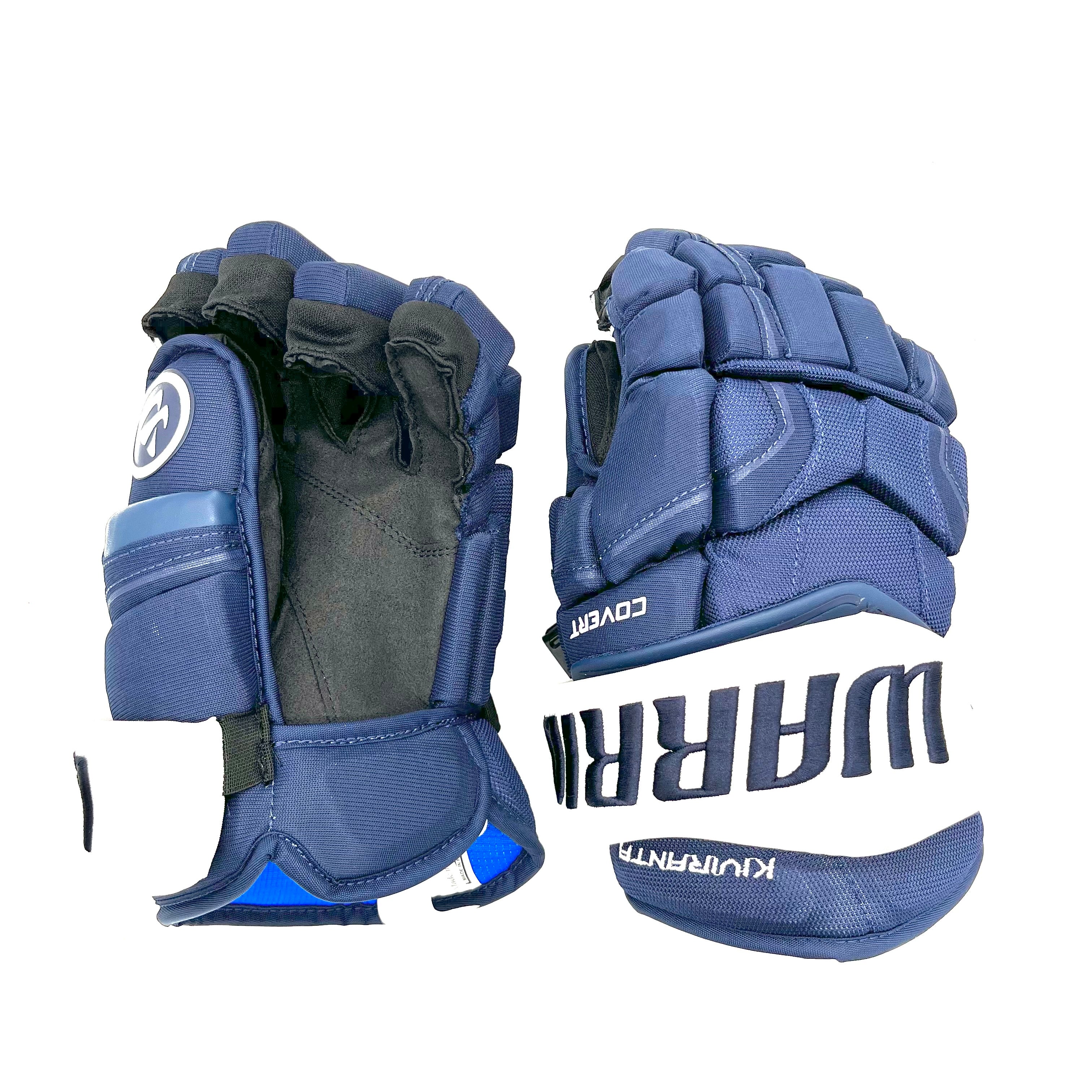 Warrior Covert QRE - Gant NHL Pro Stock - Joel Kiviranta (bleu marine/blanc)